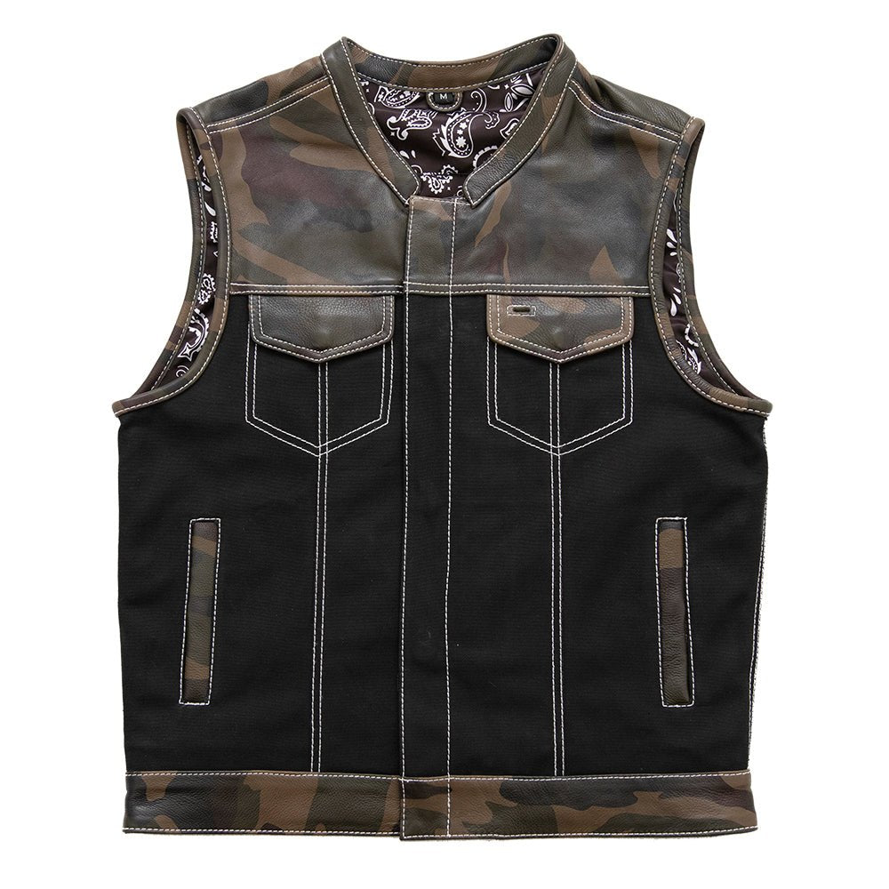 Infantry Motorcycle Leather Canvas Vest Factory Customs First Manufacturing Company S